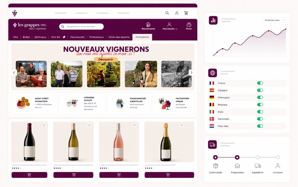 Aperçu de la marketplace Les Grappes Pro Direct Vigneron