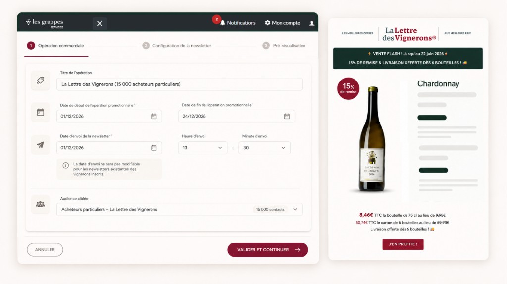 Mise en avant sur les canaux Les Grappes